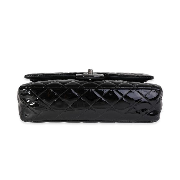 Chanel Black Quilted Patent Leather Medium Classic Double Flap Bag - Picture 5 of 8